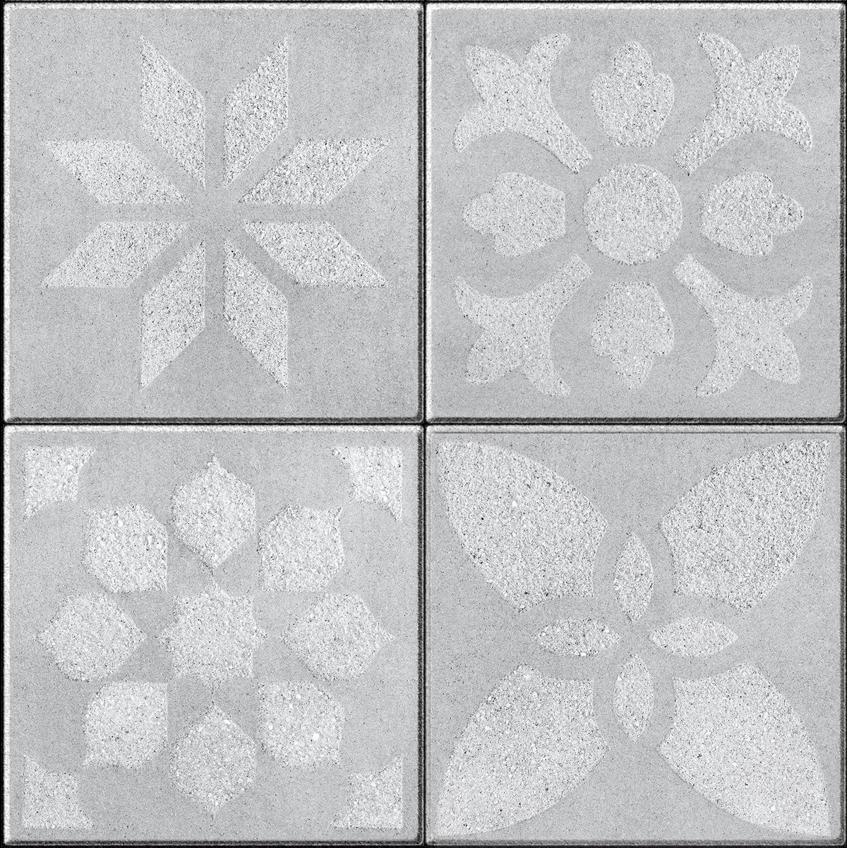 INDUSTRIA 600X600X60 HD², FLORA DALHIA, GREYED NICKEL | Techo-Bloc